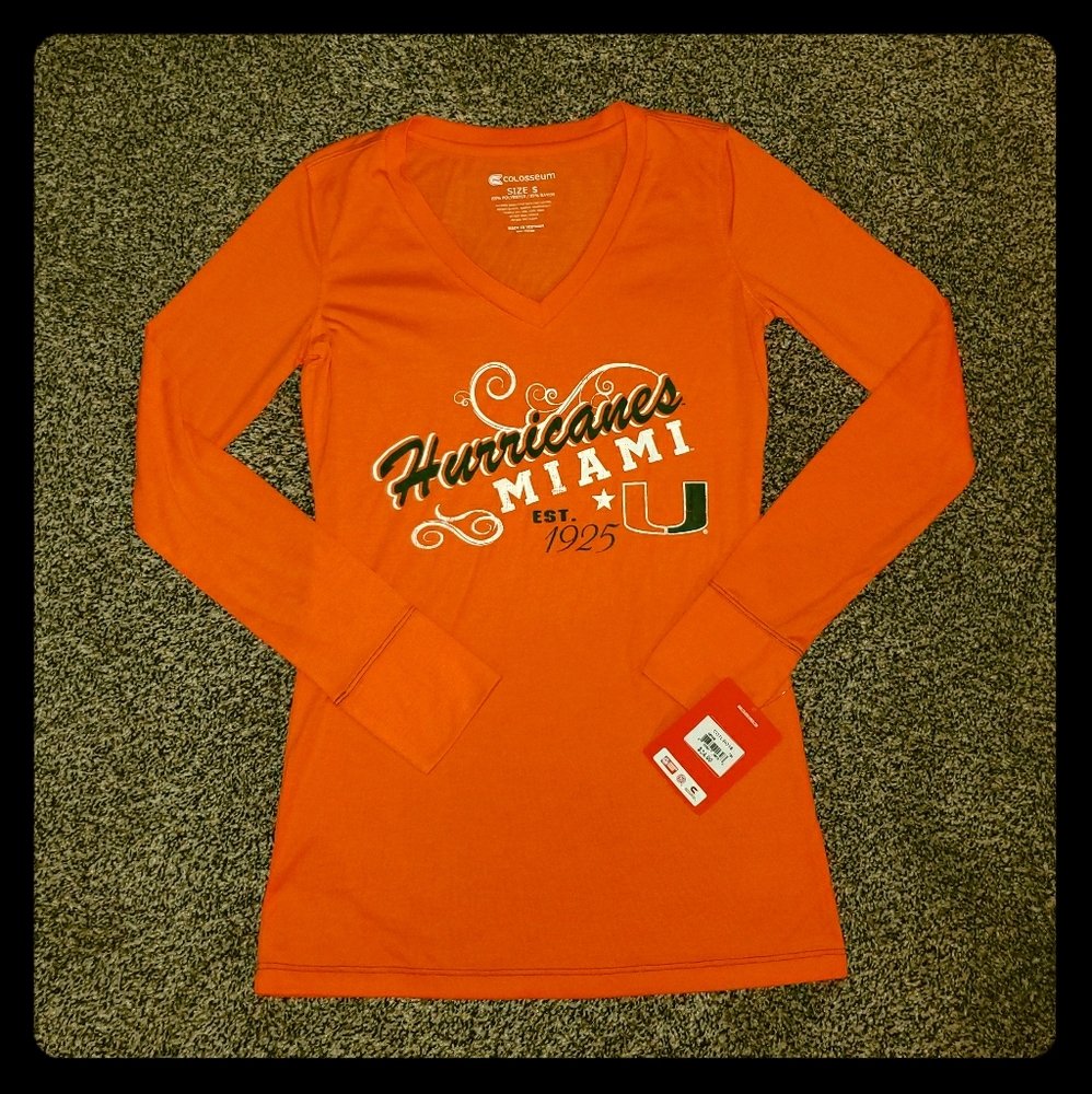 NWT Miami Hurricanes long sleeve shirt